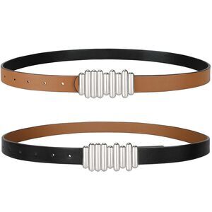 3162 Skinny Reversible Belts For Women, Two-in-one Women Thin Belt